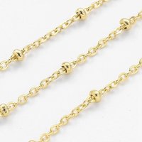 Ion Plating 304 Stainless Steel Cable Chains with Spool, Golden