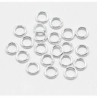 Anneaux Soudés Ronds en Argent Sterling 925, 4x0.7mm