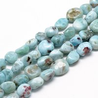 Brins de Perles Larimar Naturel, Nuggets Grade A, 15,7 pouces — Perles à bijoux