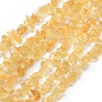 Natural Citrine Beads Strands, Dyed & Heated, Grade A, 5-8mm