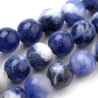 Natural South Africa Sodalite Beads Strands, Round, 8mm