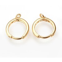 Trouvailles de boucles d'oreilles huggie en laiton avec boucle horizontale, sans nickel — Accessoires pour bijoux