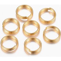 Anneaux fendus en acier inoxydable 304, boucles doubles dorées — Accessoires pour bijoux
