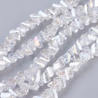 Electroplate Glass Beads Strands, AB Color Plated, Triangle, Clear