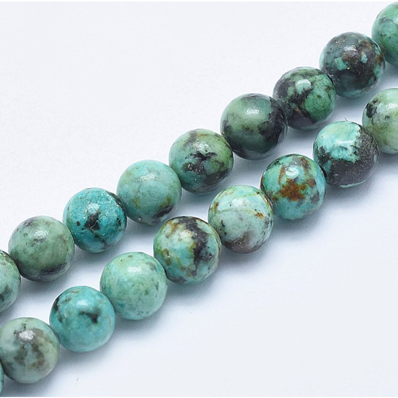 Natural African Turquoise Beads Strands, Round, 6mm, 15 inch — Jewelry Beads