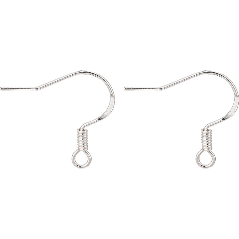 925 Sterling Silver Flat Coil Earwire Earring Hooks 21 Gauge — Jewelry Findings