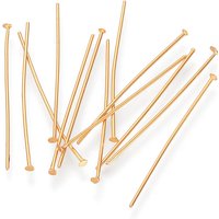 Épingles à tête plate en acier inoxydable 304, dorées, 40mm — Accessoires pour bijoux