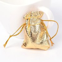 Gold Rectangle Organza Bags, 7x5cm — Jewelry Display & Storage
