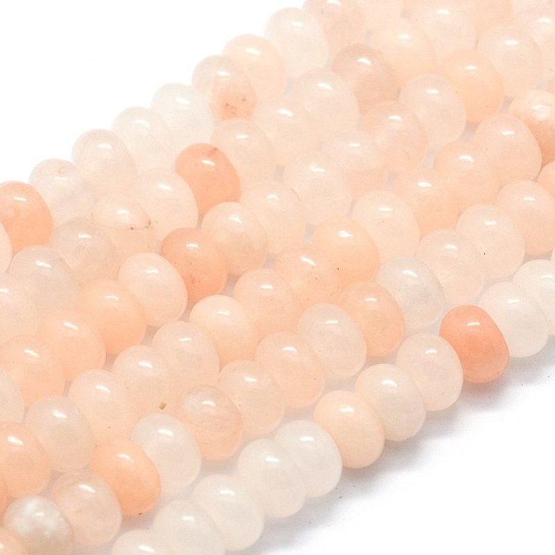 Brins de perles en aventurine rose naturelle, rondelle, 8x5mm, 74pcs — Perles à bijoux