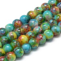 Brins de perles en verre peint, vert mer clair, 8-8.5mm — Perles à bijoux