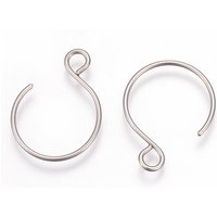 Crochets de Boucles d'Oreilles en Acier Inoxydable 304 avec Boucle Horizontale — Accessoires pour bijoux