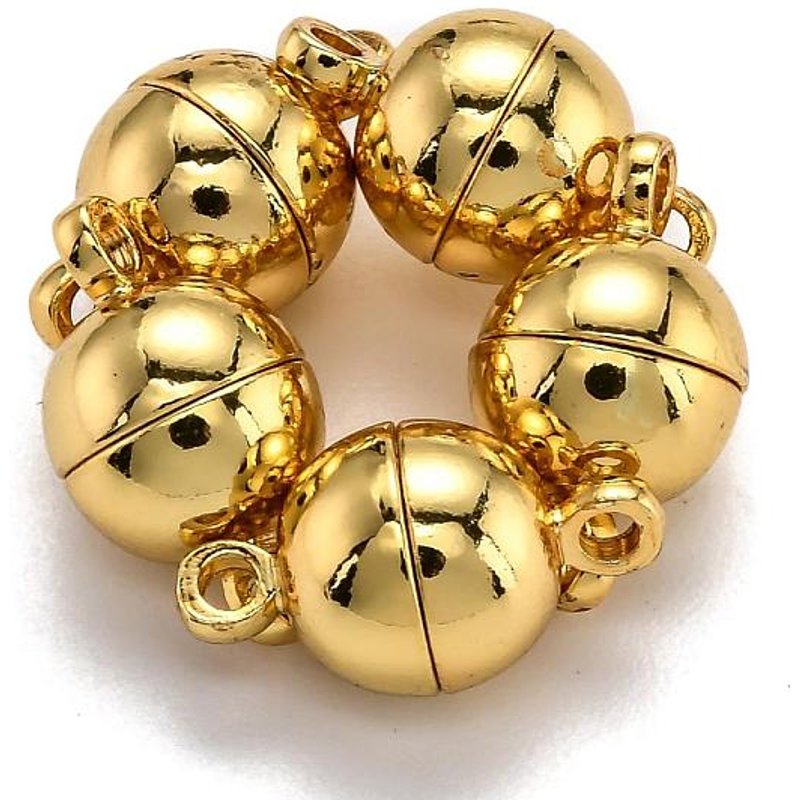 Attaches magnétiques en laiton avec boucles, plaqué or 24K — Accessoires pour bijoux