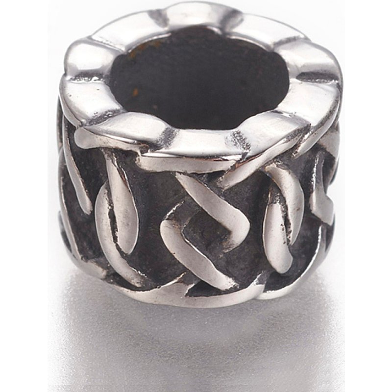 Perles Intercalaires Rondes Plates en Acier Inoxydable 304 Argent Vieilli — Perles à bijoux