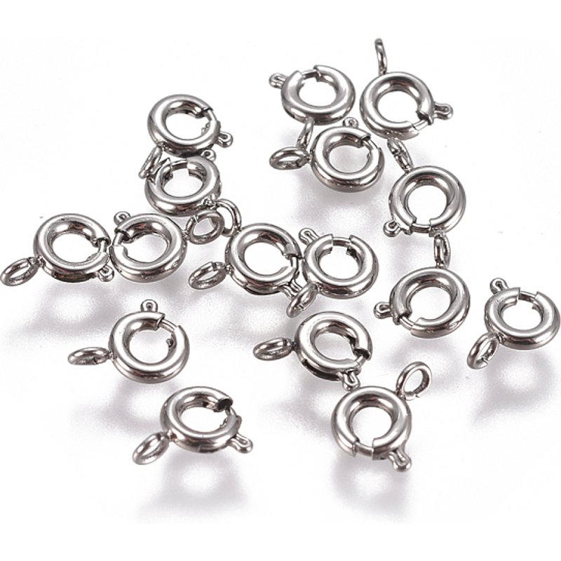 Attaches à ressort en acier inoxydable 304, non ternissant, 5x1.5mm — Accessoires pour bijoux