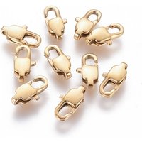 Fermoirs en acier inoxydable 304 avec plaquage ionique, dorés — Accessoires pour bijoux