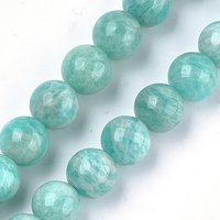 Natural Amazonite Beads Strands, Grade A, Round, 10mm