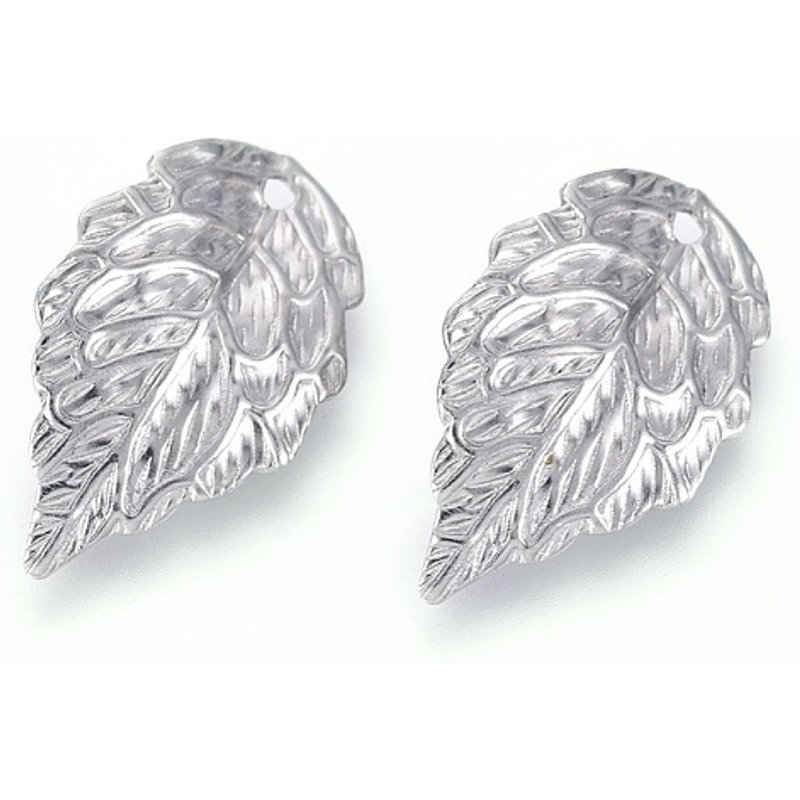 Pendentif en Acier Inoxydable 304 Texturé en Forme de Feuille — Breloques et pendentifs