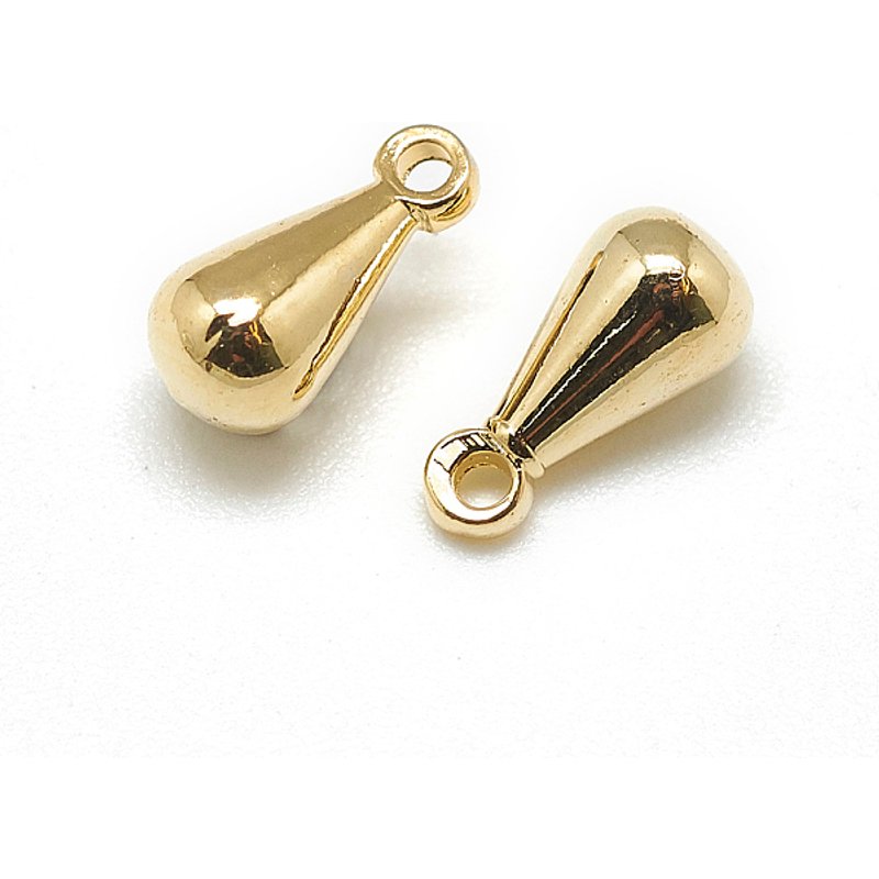 Brass Teardrop Charms, 18K Gold Plated Chain Extender, 6x3mm — Charms & Pendants