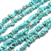 Synthetic Turquoise Chip Bead Strands, Dyed, 5-8mm, 31.5 inch