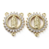 Liens en laiton avec zircon cubique micro pave pour lustre, 3 boucles