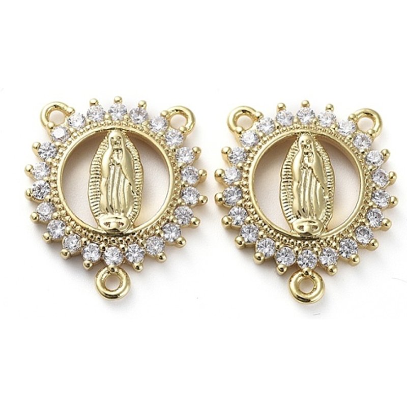 Liens en laiton avec zircon cubique micro pave pour lustre, 3 boucles — Accessoires pour bijoux