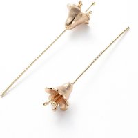 Épingles à tête en forme de fleur en laiton, plaquées or 18K
