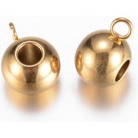 304 Stainless Steel Tube Bails, Loop Bails, Golden, 11x6.5x8mm — Jewelry Findings