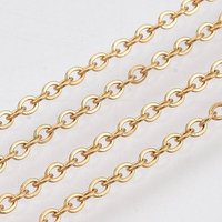 Ion Plating 304 Stainless Steel Cable Chains, Soldered, Golden
