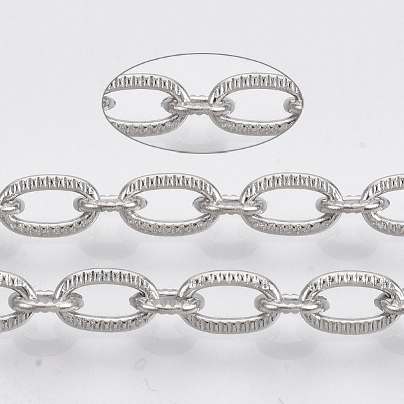 304 Stainless Steel Cable Chains, Unwelded, Textured, 65.61 Feet — Chains, Wire & Cord