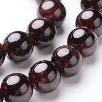 Round Natural Garnet Beads Strands, 8mm, 46pcs, 15 inch