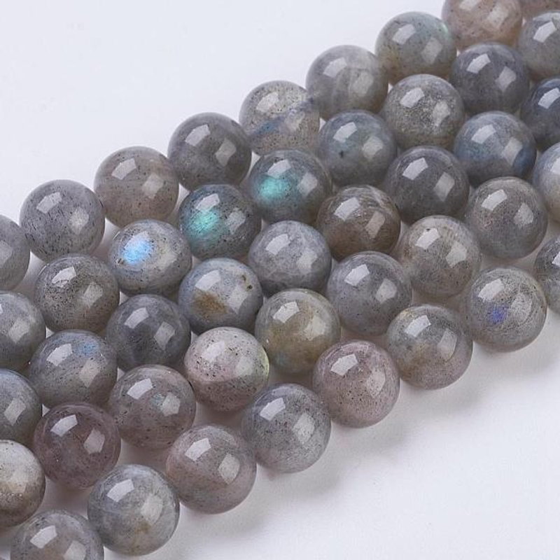 Brins de Perles de Labradorite Naturelle, Ronde 8mm, 15,5 pouces, 47pcs — Perles à bijoux