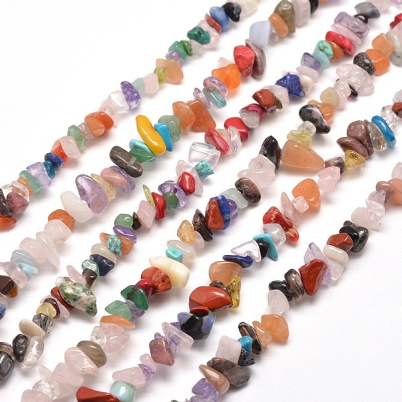Natural & Synthetic Gemstone Chip Bead Strands, 5-8mm, 31.5 inch — Jewelry Beads