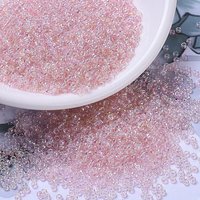 Miyuki Round Rocailles Beads, Light Tea Rose AB, 11/0, 1111pcs/10g
