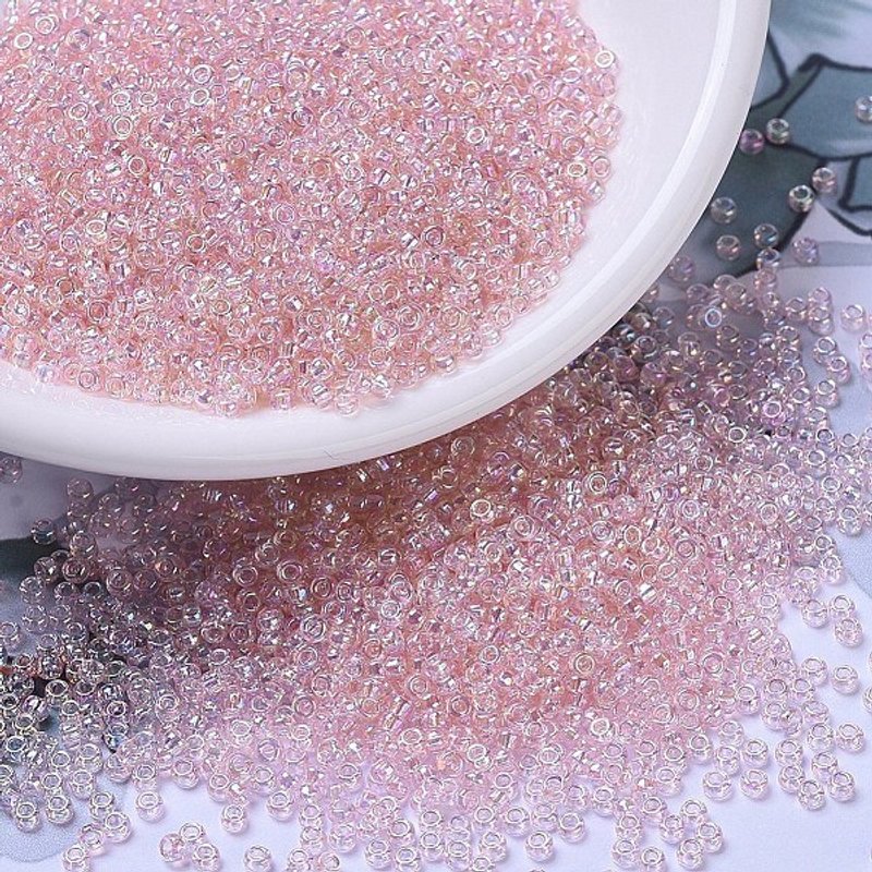 Perles Rocailles Miyuki, Rose Thé Clair AB, 11/0, 1111pcs/10g — Perles à bijoux