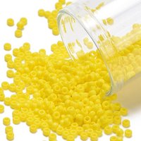 Perles Rocailles Miyuki, Perles de Verre Japonaises 11/0 Jaune Opaque — Perles à bijoux