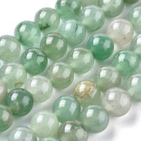 Fils de perles d'aventurine verte naturelle, rondes, grade B, 8-8.5mm — Perles à bijoux