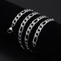 Collier Figaro en Acier Inoxydable 304 pour Homme avec Fermoir Mousqueton