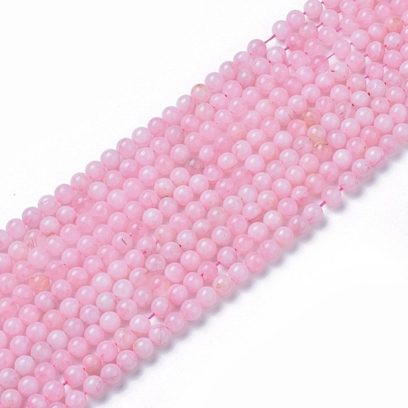 Fil de perles de quartz rose naturel, rond, 10 mm, 38 pcs — Perles à bijoux