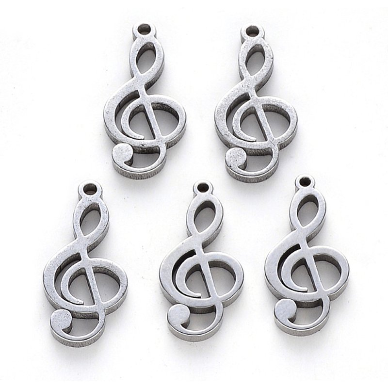 Pendants en Acier Inoxydable 304 en Forme de Note Musicale, Découpe Laser — Breloques et pendentifs