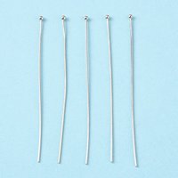 Épingles à tête ronde en laiton, sans nickel, couleur platine, 50mm