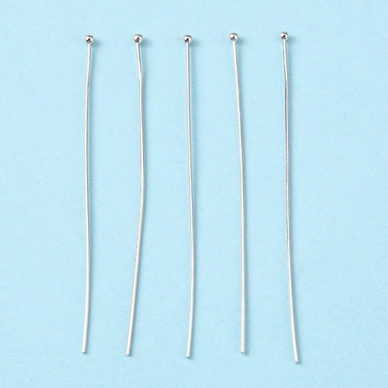 Épingles à tête ronde en laiton, sans nickel, couleur platine, 50mm — Accessoires pour bijoux