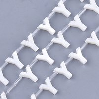 Freshwater Shell Beads, Top Drilled Beads, Letter.Y, 10x8.5x3mm