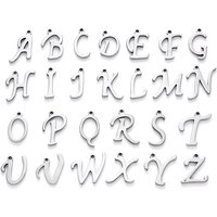 Ensemble de Charms Alphabet en Acier Inoxydable 201, Découpe Laser, 26pcs — Breloques et pendentifs