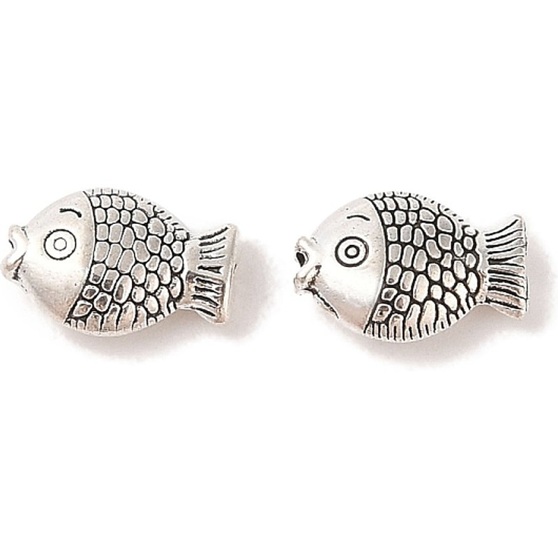 Perles de Poisson en Alliage de Zinc de Style Tibétain en Argent Antique — Perles à bijoux
