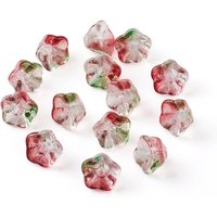 Perles en verre électroplaqué, fleur trompette, colorées, 8.5x8mm — Perles à bijoux