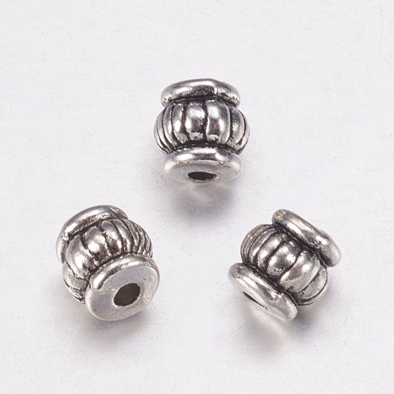 Perles en alliage de style tibétain, sans plomb et sans nickel, argent antique — Perles à bijoux