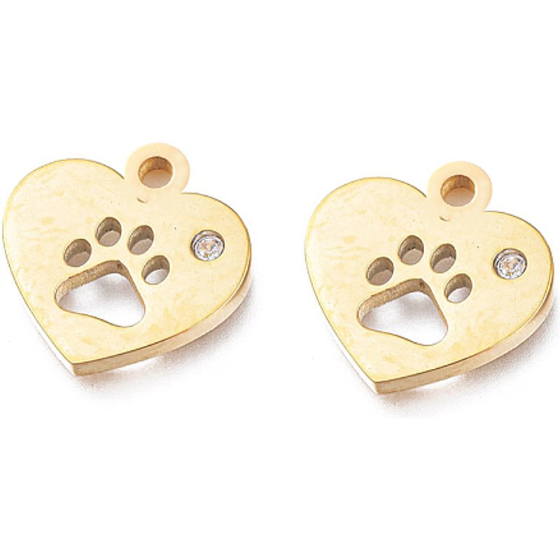 Charm en Acier Inoxydable 304 avec Motif de Patte de Chien — Breloques et pendentifs