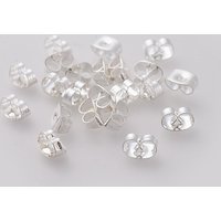 Écrous d'oreilles en acier inoxydable 304 pour boucles d'oreilles à clou, plaqué argent