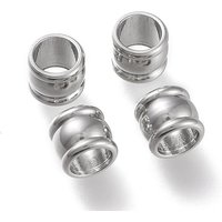 Perles Européennes en Acier Inoxydable 201, Grand Trou, Colonne — Perles à bijoux