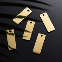 Pendentifs en acier inoxydable 304 Ion Plating, rectangle plaqué or 18K — Breloques et pendentifs